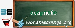 WordMeaning blackboard for acapnotic